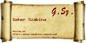 Geher Szabina névjegykártya
