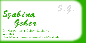 szabina geher business card